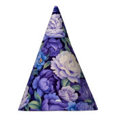 鮮やかな紫色の青い白い花 パーティーハット (右)