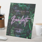 鮮やかな紫色ガーリーのネオンバチェロレッテ  台座サイン (インサイチュ)