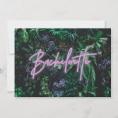 鮮やかな紫色ガーリーのネオンバチェロレッテ 招待状 (裏面)