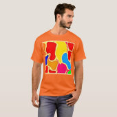 鮮やかな細胞パターンアート Tシャツ (正面フル)