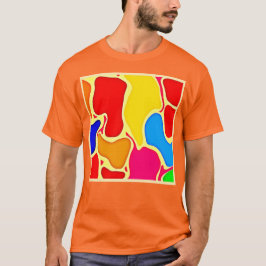 鮮やかな細胞パターンアート Tシャツ