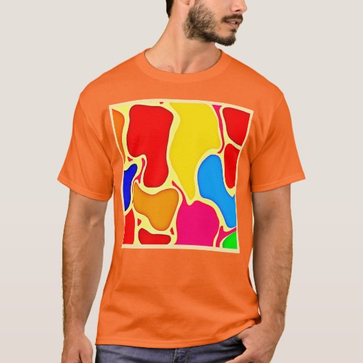 鮮やかな細胞パターンアート Tシャツ (正面)