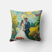 鮮やかな結婚式 ヴァン・ゴッホスタイル クッションカバー クッション (裏面)
