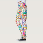 鮮やかな絡み合わせたケルト結び目模様のデザイン レギンス (左)