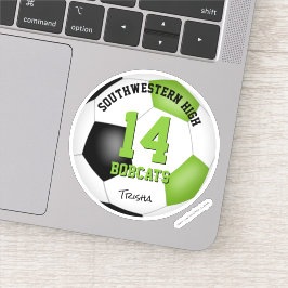 鮮やかな緑と黒のサッカーチームカラー女子男子 シール