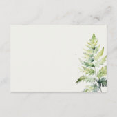 鮮やかな緑のシダの葉のウェディングディテール エンクロージャーカード (裏面)