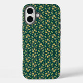 鮮やかな緑のパターンと黄色の花と葉 Case-Mate iPhoneケース (裏面)