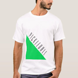 鮮やかな緑のピックボールくさびロゴ色ブロック Tシャツ