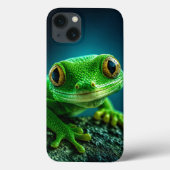 鮮やかな緑のヤモリ爬虫類マクロクローズアップ Case-Mate iPhoneケース (裏面)