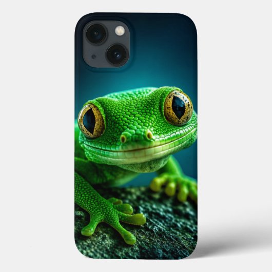 鮮やかな緑のヤモリ爬虫類マクロクローズアップ Case-Mate iPhoneケース (裏面)