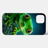 鮮やかな緑のヤモリ爬虫類マクロクローズアップ Case-Mate iPhoneケース (裏面 (横))