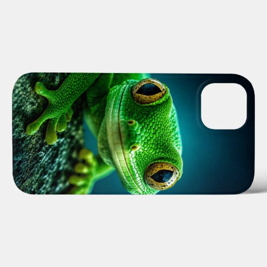 鮮やかな緑のヤモリ爬虫類マクロクローズアップ Case-Mate iPhoneケース (裏面 (横))
