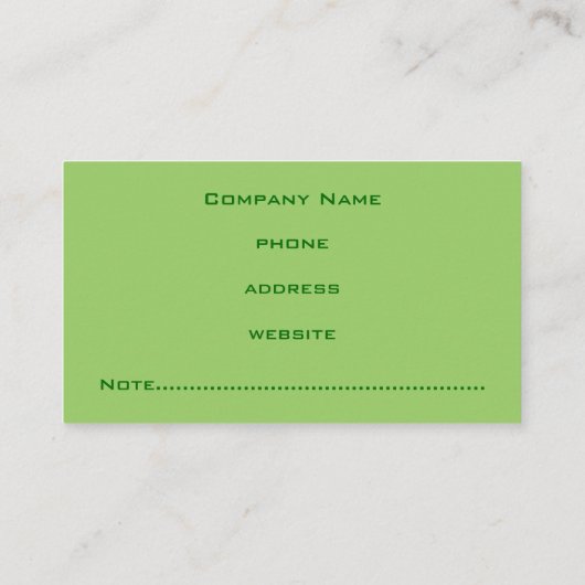 鮮やかな緑の名刺 名刺 (裏面)