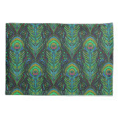 鮮やかな緑の孔雀は標準的な枕カバーに羽をつけます 枕カバー (裏面)