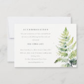 鮮やかな緑の水彩のワイルドシダーの宿泊施設 招待状 (正面)