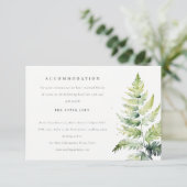 鮮やかな緑の水彩のワイルドシダーの宿泊施設 招待状 (スタンド正面)