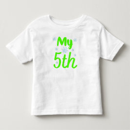 鮮やかな緑の私の5歳の5年目の誕生日 トドラーTシャツ