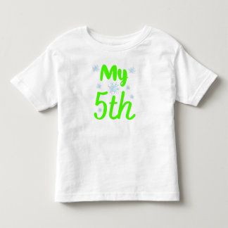 鮮やかな緑の私の5歳の5年目の誕生日 トドラーTシャツ