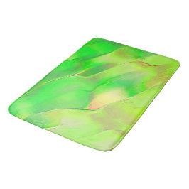 鮮やかな緑の老朽化した彫刻が少ない バスマット