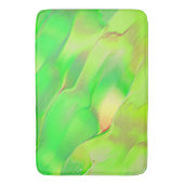 鮮やかな緑の老朽化した彫刻が少ない バスマット (正面縦)