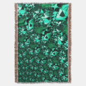 鮮やかな緑の色調で、エンボスに似ている スローブランケット (正面縦)