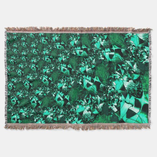 鮮やかな緑の色調で、エンボスに似ている スローブランケット (正面)