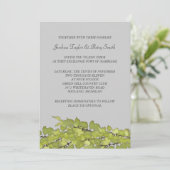 鮮やかな緑の葉の結婚式招待状 招待状 (スタンド正面)
