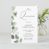 鮮やかな緑の葉 豪華なキンセアニエラ 15歳 招待状 (スタンド正面)