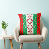 鮮やかな緑の赤いクリスマスツリーススノーフレーク クッション (椅子)