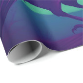 鮮やかな緑の青い背景に渡る烏のスケッチ ラッピングペーパー (ロールコーナー)