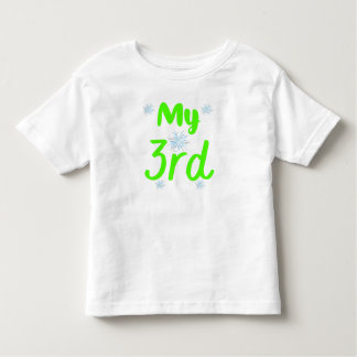 鮮やかな緑の3歳の誕生日 トドラーTシャツ