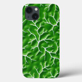 鮮やかな緑色の静脈模様のiPhoneケース iPhone 13ケース