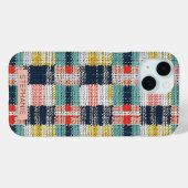 鮮やかな織りチェック柄 - レトロボホチェック柄 Case-Mate iPhoneケース (裏面 (横))