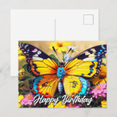 鮮やかな美しい蝶のデザイン ポストカード (正面/裏面)