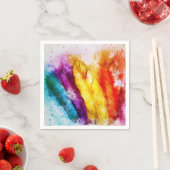 鮮やかな羽毛 スタンダードカクテルナプキン (インサイチュ)