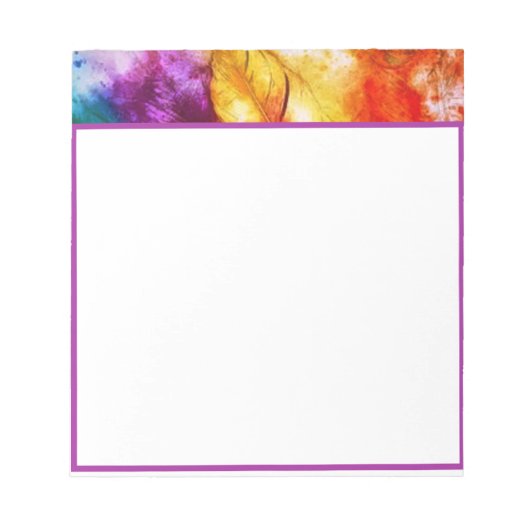 鮮やかな羽 ノートパッド (正面)