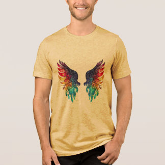 鮮やかな翼のイラスト スピリチュアルファンタジーTシャツ トライブレンドTシャツ