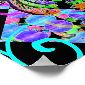 鮮やかな背景にネオンタイガー ポスター (角)