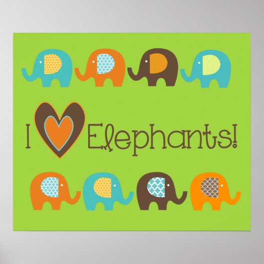 鮮やかな色が好きなゾウのぬりえポスター ポスター (正面)