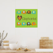 鮮やかな色が好きなゾウのベビーポスター ポスター (キッチン)