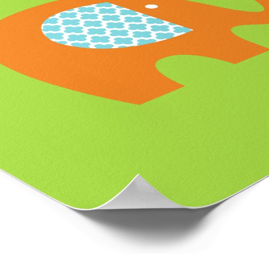 鮮やかな色が好きなゾウの保育園ポスター ポスター (角)