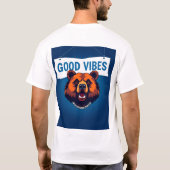 鮮やかな色とポジティブなメッセージのクマ Tシャツ (裏面)