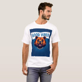 鮮やかな色とポジティブなメッセージのクマ Tシャツ (正面フル)