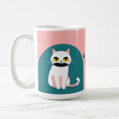 鮮やかな色と晴れやかな表情が魅力の猫 コーヒーマグカップ (左)