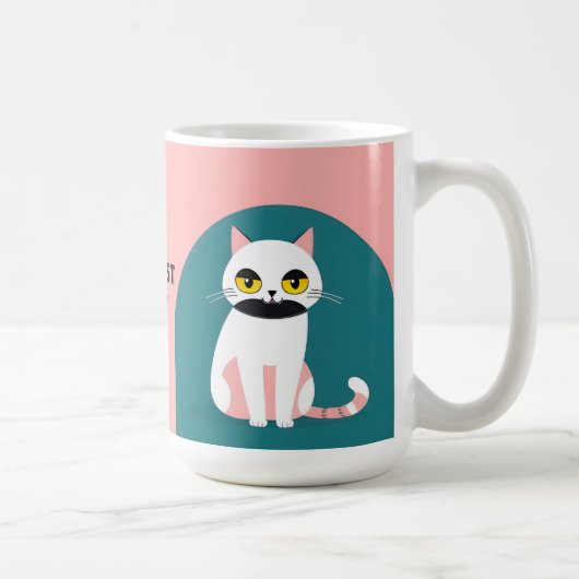 鮮やかな色と晴れやかな表情が魅力の猫 コーヒーマグカップ (右)