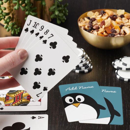 鮮やかな色のかわいい漫画のペンギン トランプ (インサイチュ)