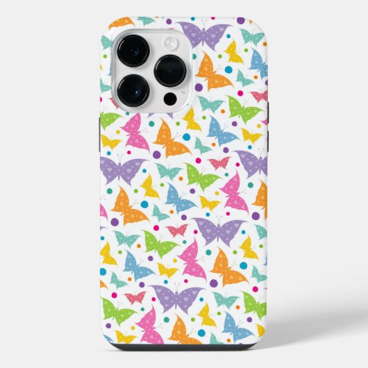 鮮やかな色のかわいい蝶々 iPhoneケース (裏面)