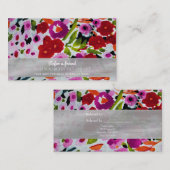 鮮やかな色のインク水彩花 紹介カード (正面/裏面)