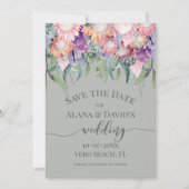 鮮やかな色のエキゾチックなプロテアの花が日付を保存 案内状 (正面)