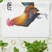 鮮やかな色のオンドリ「物」 キッチンタオル (折り畳み)